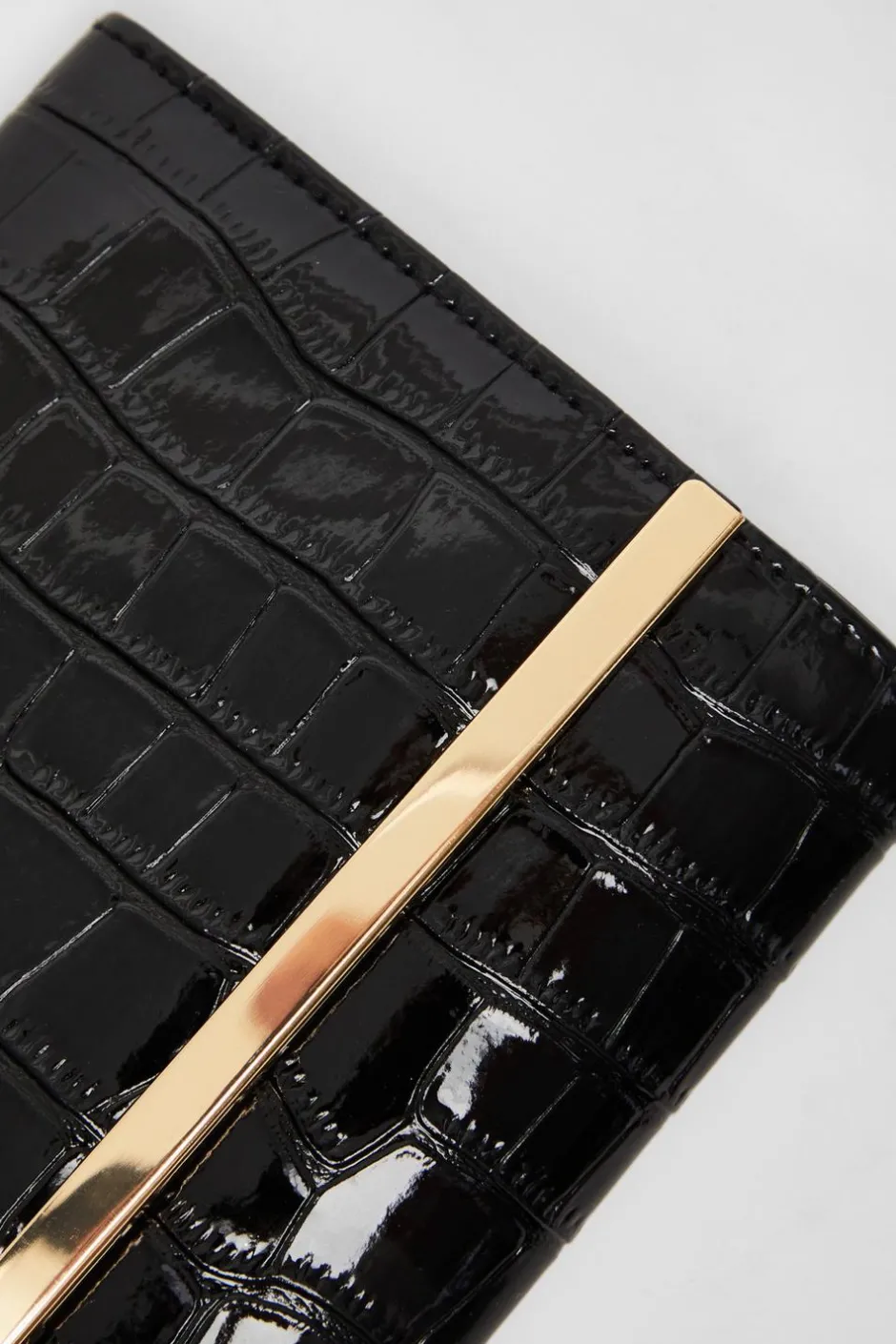 Quiz Black Faux Leather Croc Print Bag Discount