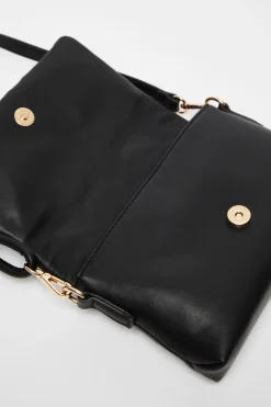 Quiz Black Faux Leather Cross Body Bag New