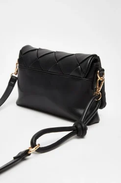 Quiz Black Faux Leather Cross Body Bag New