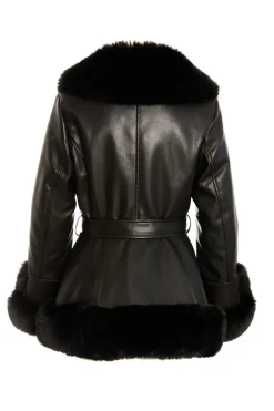 Quiz Black Faux Leather Jacket Outlet