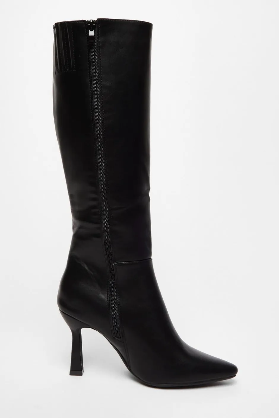 Quiz Faux Leather Knee High Boots Black