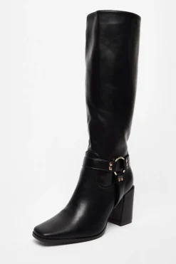 Quiz Faux Leather Knee High Boots Black Hot