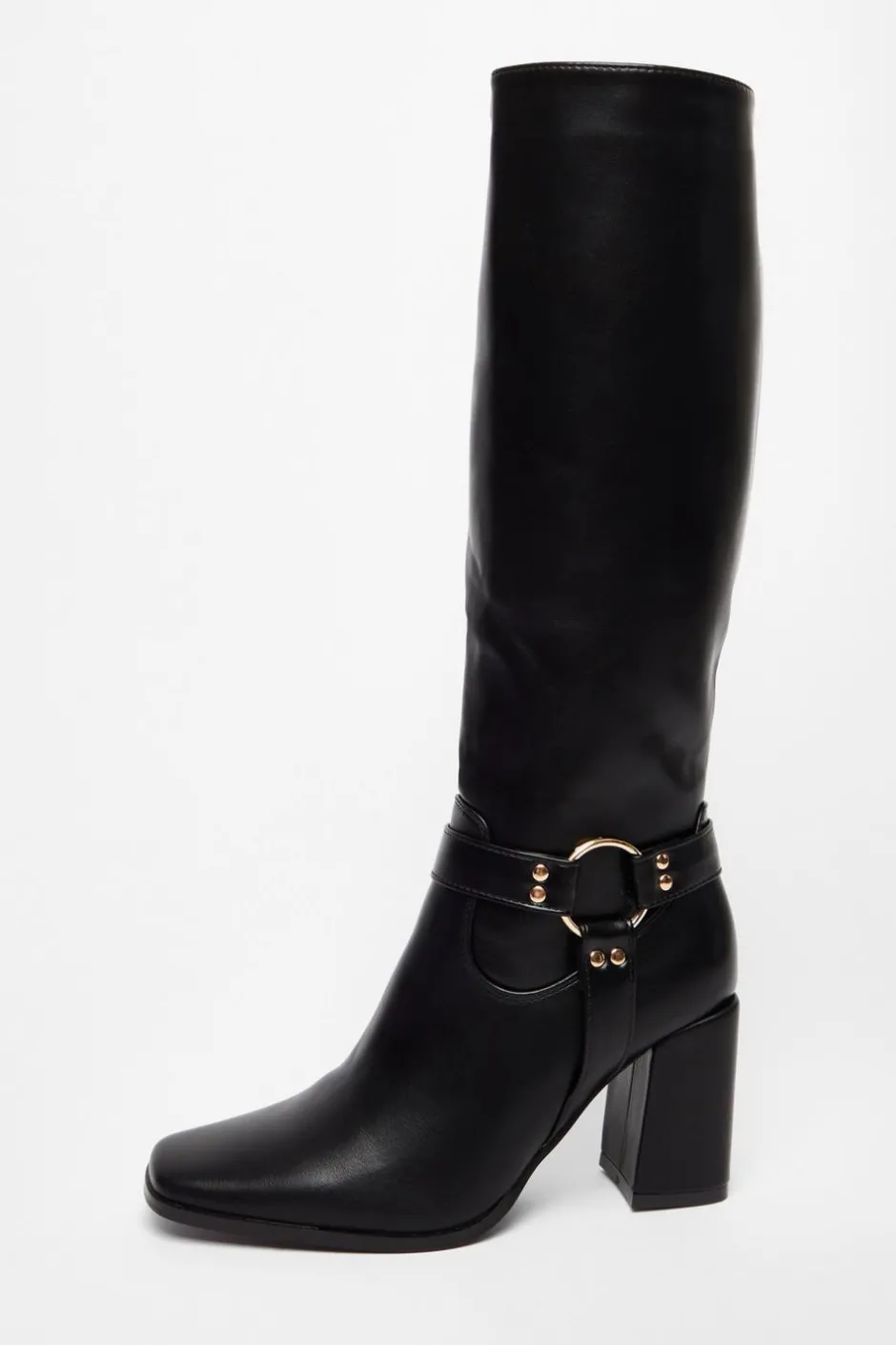 Quiz Faux Leather Knee High Boots Black Hot