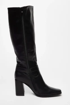 Quiz Faux Leather Knee High Boots Black Hot