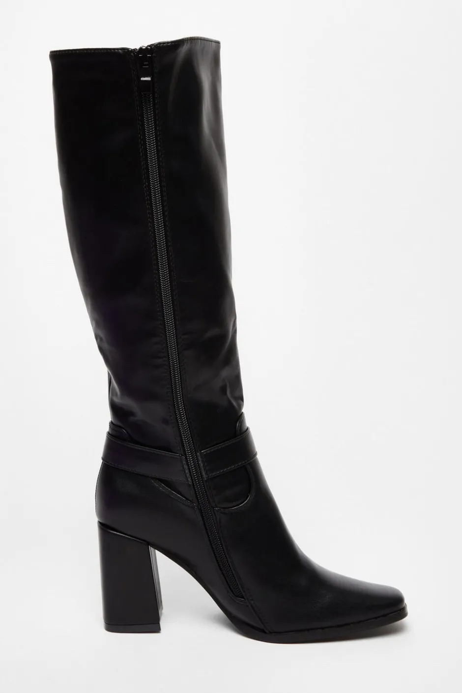 Quiz Faux Leather Knee High Boots Black Hot