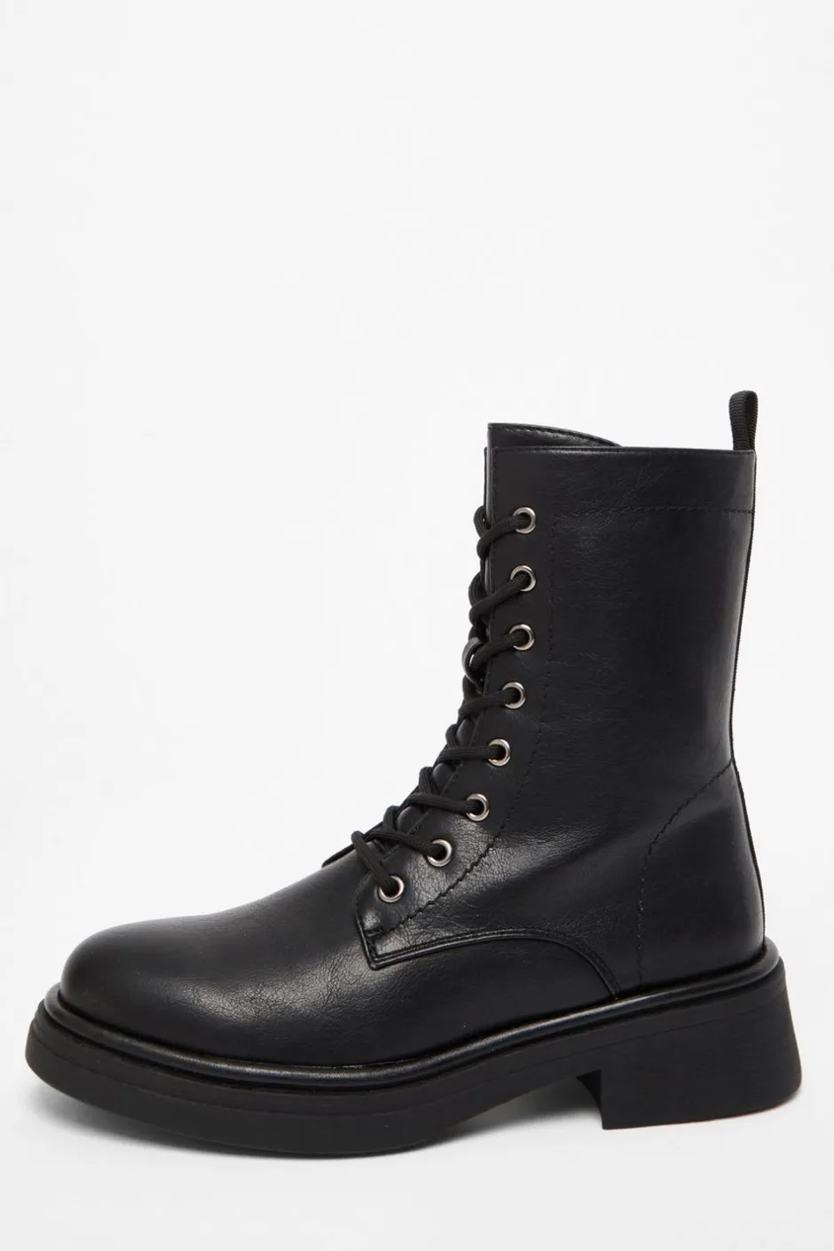 Quiz Black Faux Leather Lace Up Ankle Boots Discount