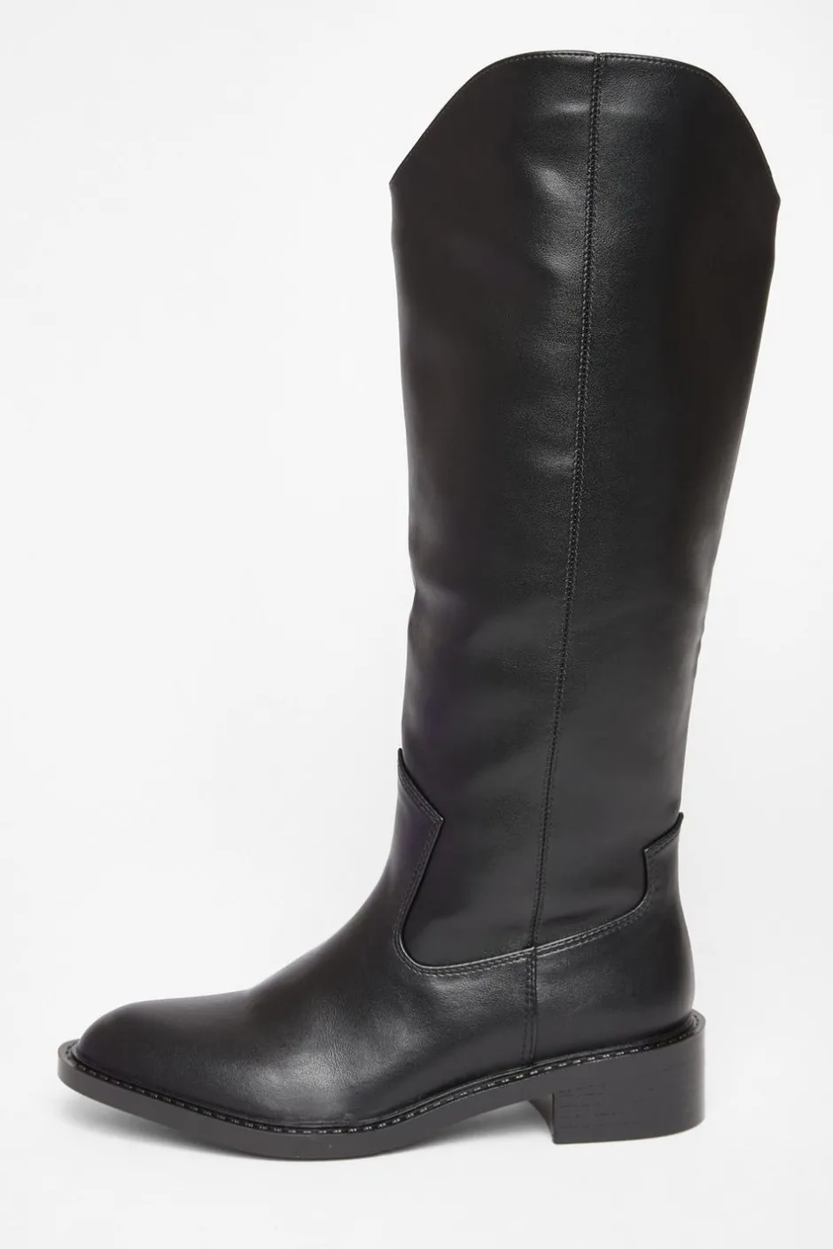 Quiz Black Faux Leather Riding Boots