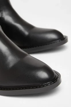 Quiz Black Faux Leather Riding Boots