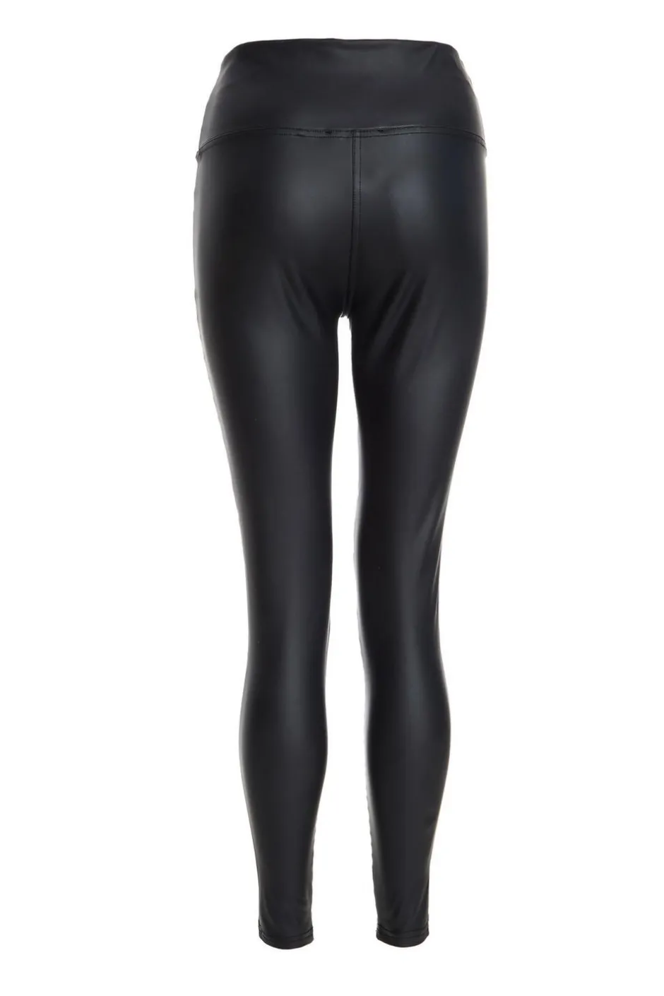 Quiz Faux Leather Seam Leggings Black New