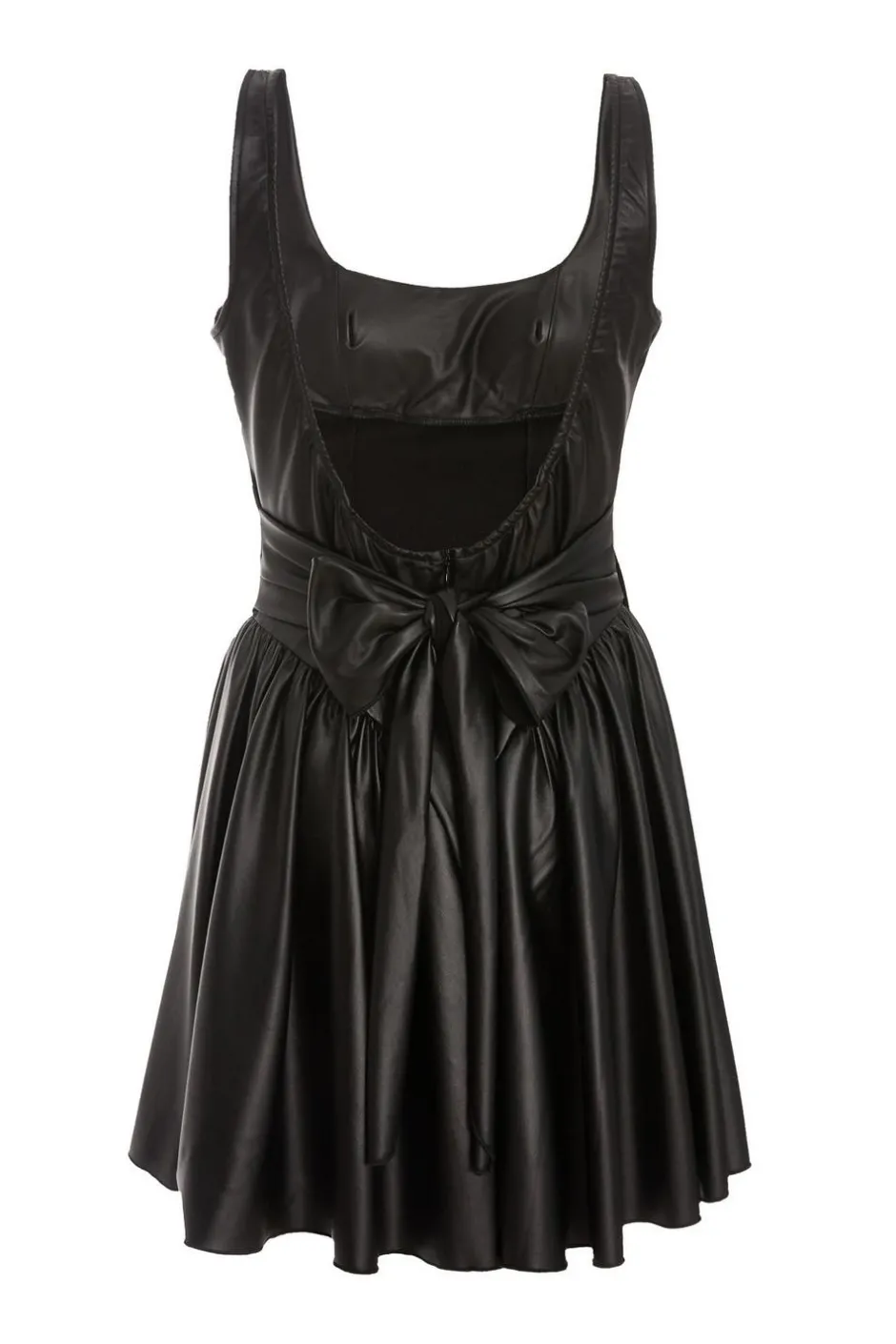 Quiz Black Faux Leather Skater Dress Online