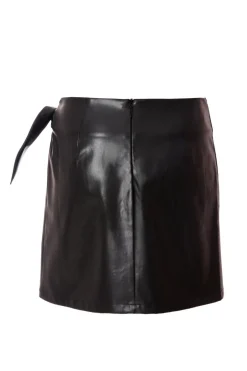 Quiz Black Faux Leather Skirt Discount