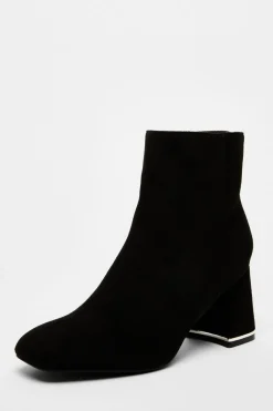 Quiz Black Faux Suede Ankle Boot Hot