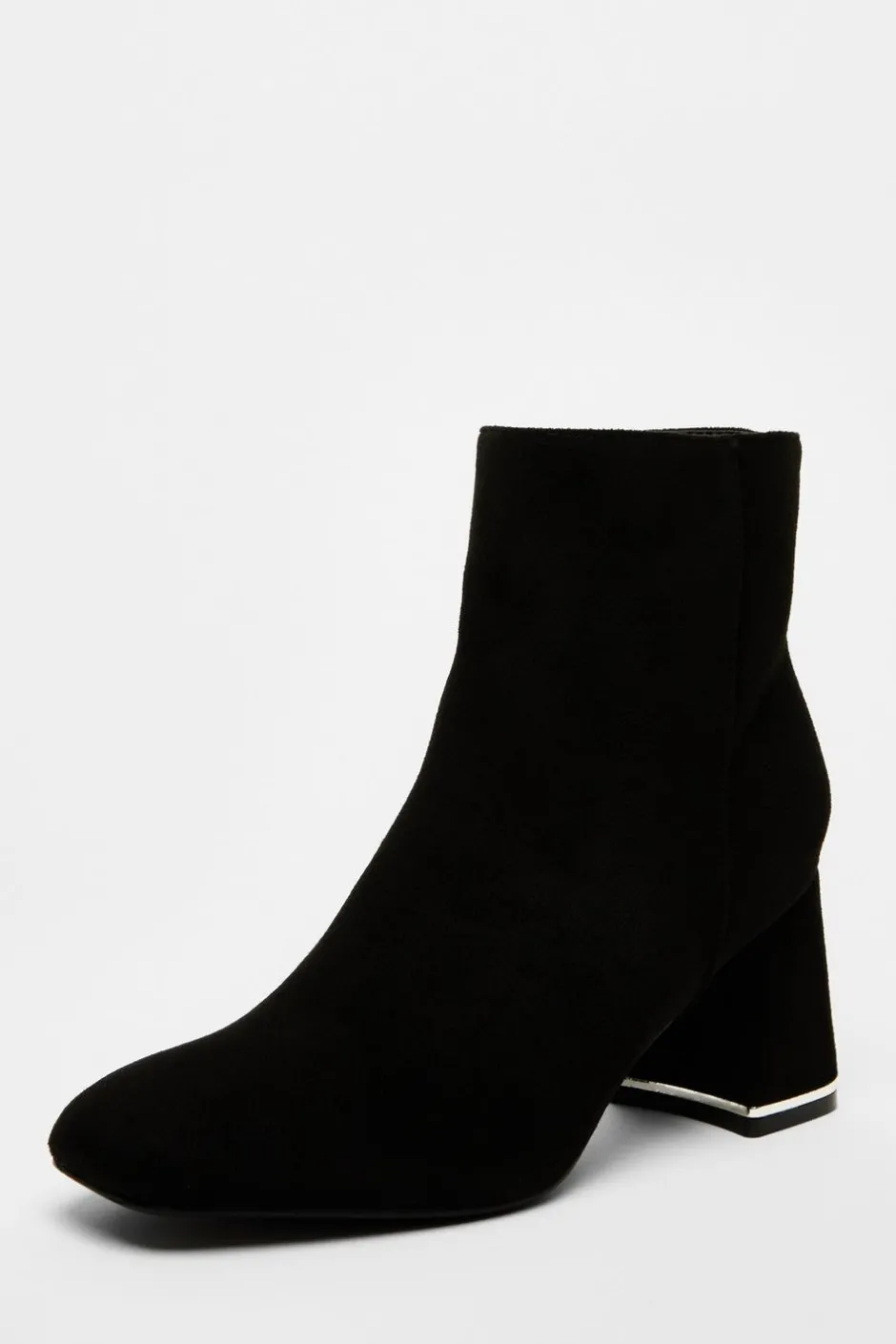 Quiz Black Faux Suede Ankle Boot Hot
