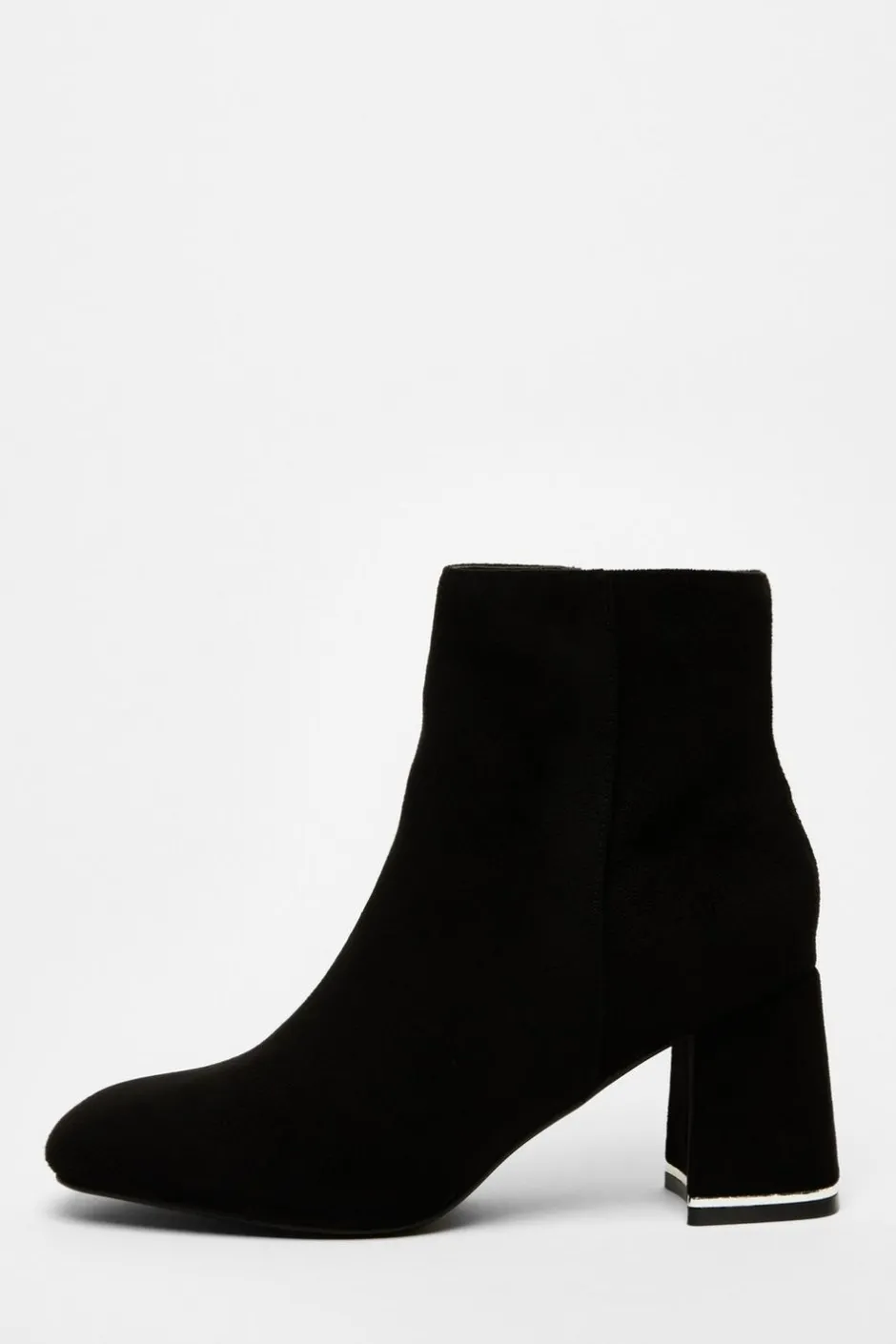 Quiz Black Faux Suede Ankle Boot Hot