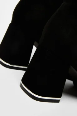 Quiz Black Faux Suede Ankle Boot Hot