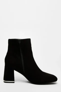 Quiz Black Faux Suede Ankle Boot Hot