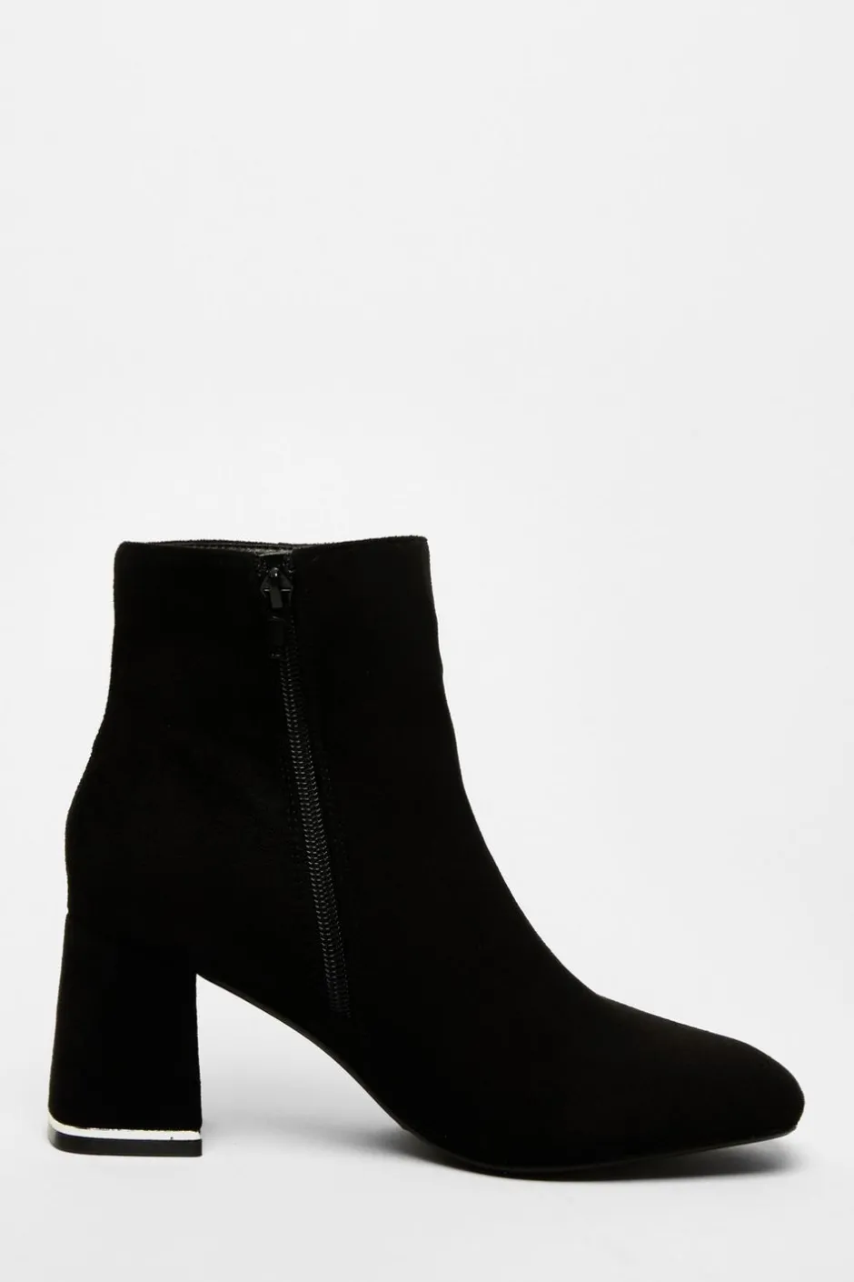 Quiz Black Faux Suede Ankle Boot Hot