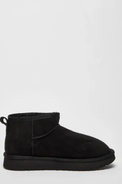 Quiz Faux Suede Diamante Ankle Boots Black Sale