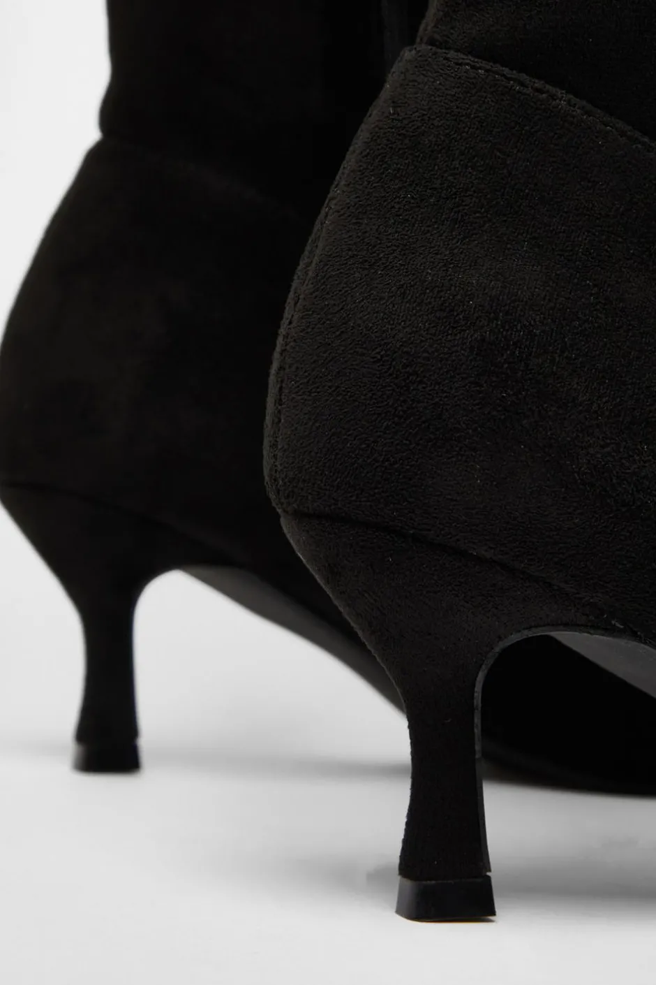 Quiz Black Faux Suede Low Heeled Boots Outlet