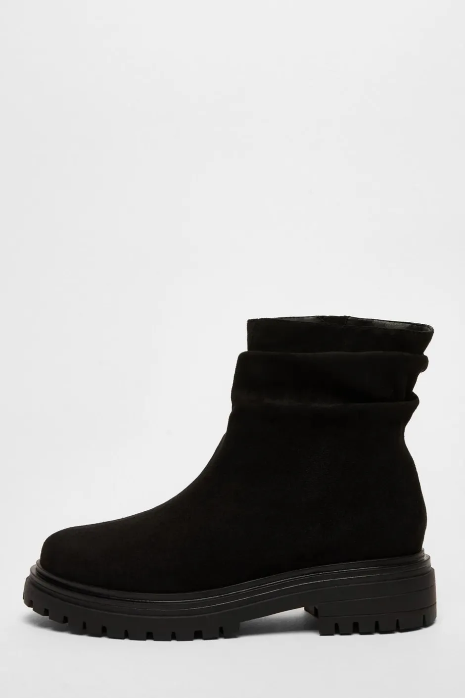 Quiz Black Faux Suede Ruched Ankle Boots Hot