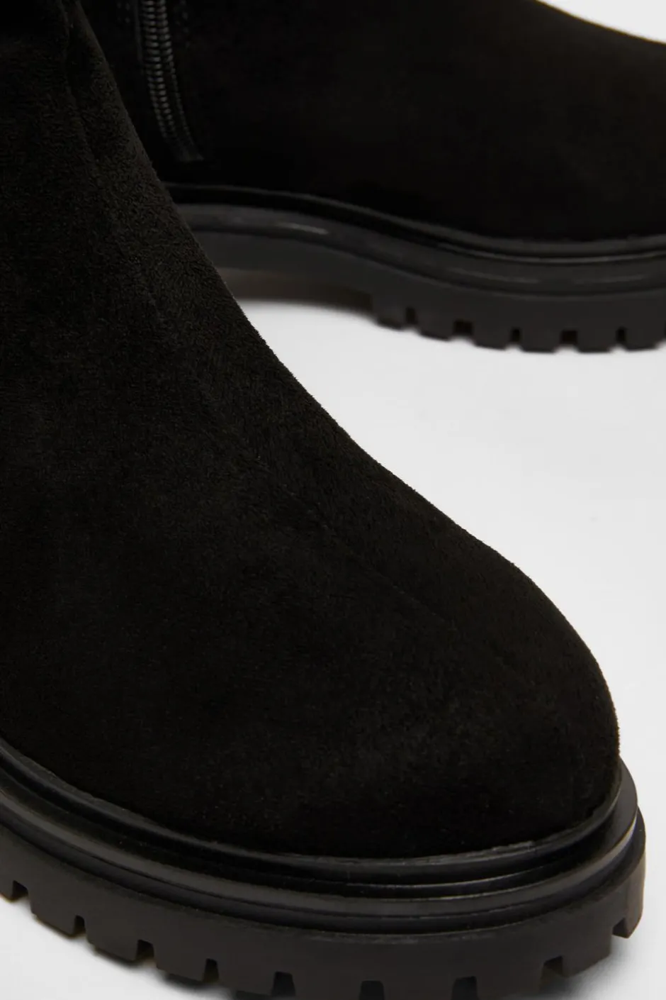 Quiz Black Faux Suede Ruched Ankle Boots Hot