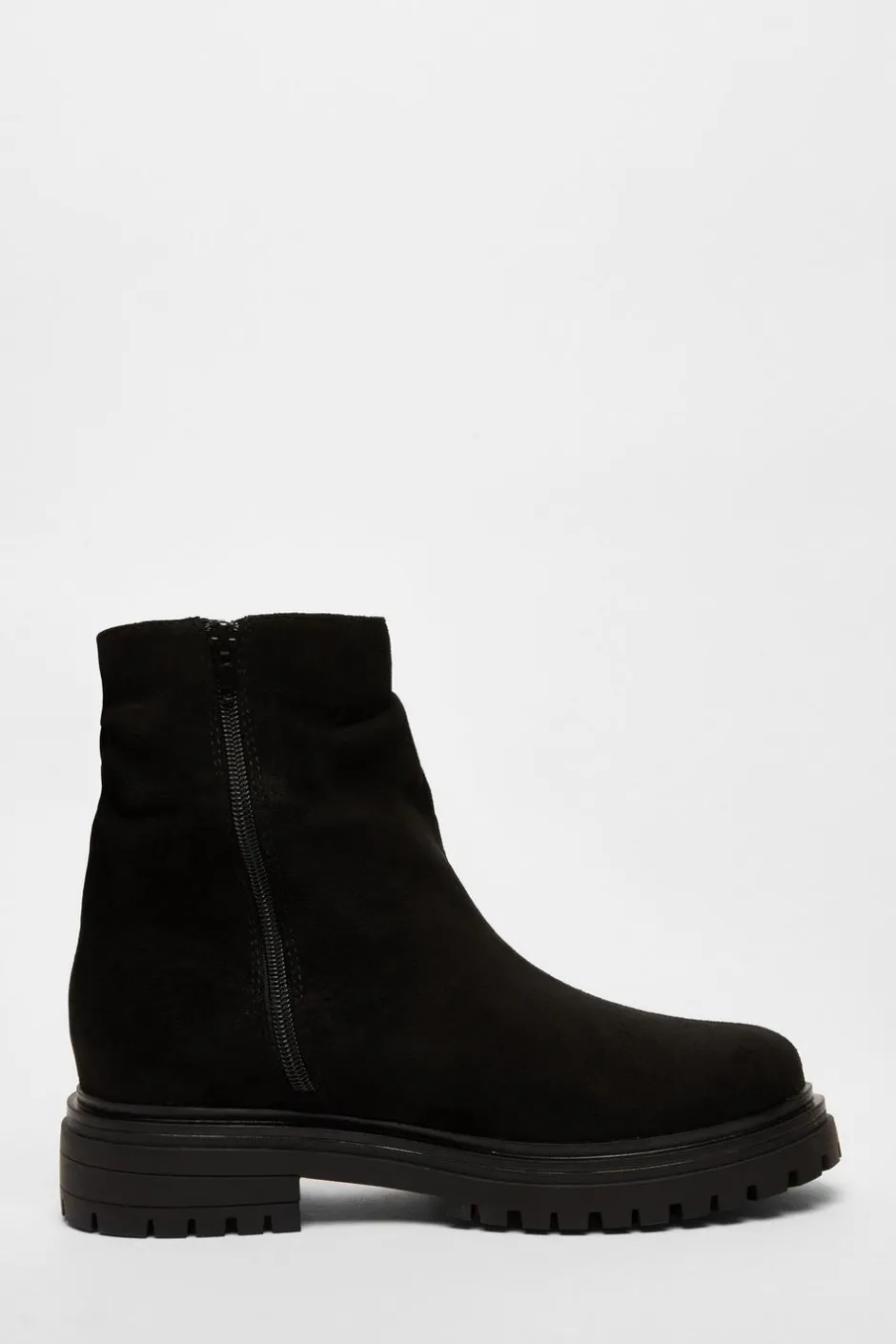 Quiz Black Faux Suede Ruched Ankle Boots Hot