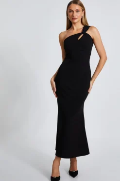 Quiz Black Fishtail Midaxi Dress New