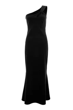 Quiz Black Fishtail Midaxi Dress New