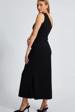 Quiz Black Fishtail Midaxi Dress New