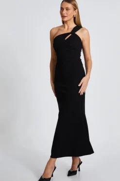Quiz Black Fishtail Midaxi Dress New