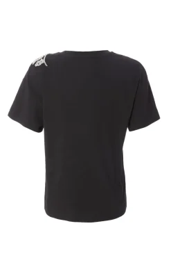 Quiz Black Floral Applique T-Shirt Sale