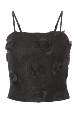 Quiz Black Floral Crop Top Sale