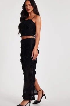 Quiz Black Floral Crop Top Sale