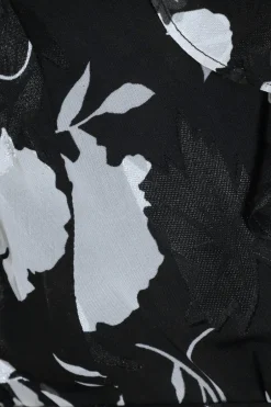 Quiz Black Floral Frill Peplum Top