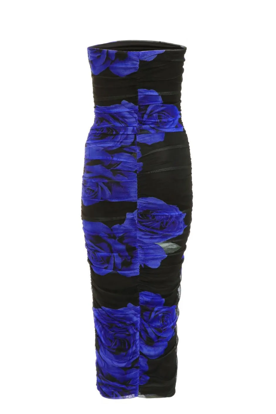 Quiz Black Floral Mesh Bandeau Midi Dress Outlet