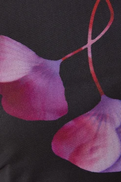 Quiz Black Floral Mesh Crop Top Sale