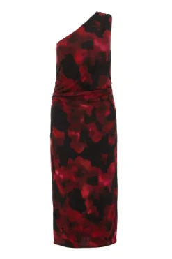 Quiz Black Floral One Shoulder Midaxi Dress Discount