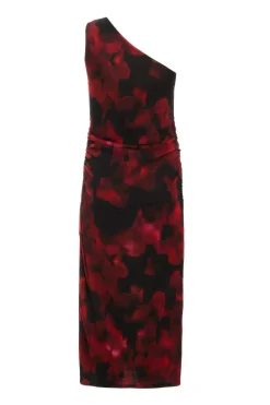 Quiz Black Floral One Shoulder Midaxi Dress Discount