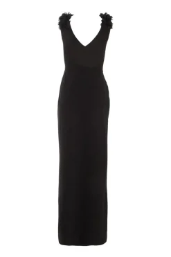Quiz Black Floral Strap Maxi Wrap Dress Outlet