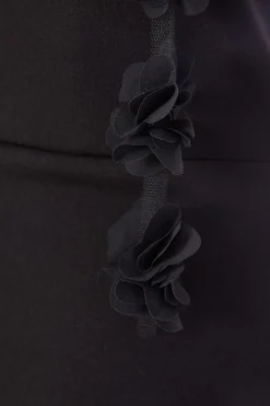 Quiz Floral Trim Midaxi Dress Black Sale