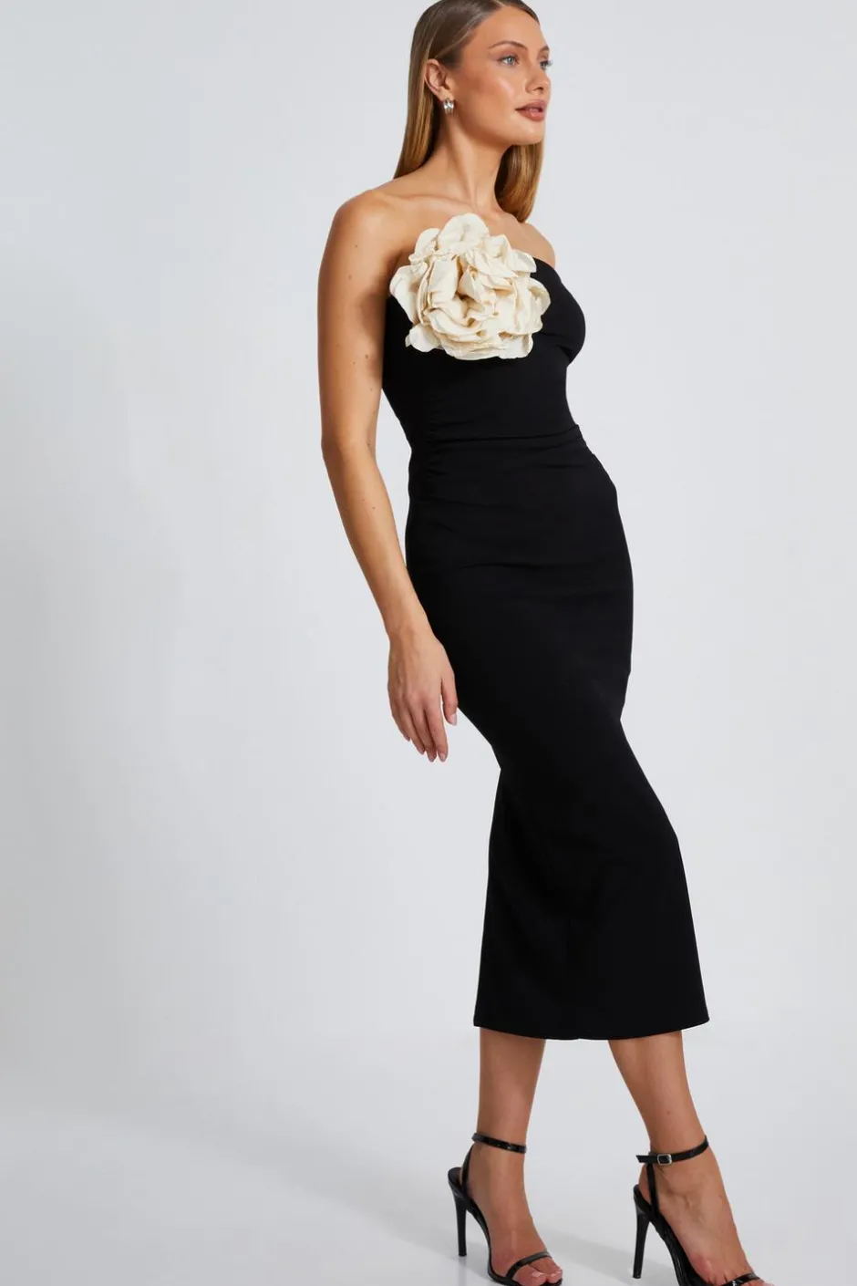 Quiz Flower Embellished Midaxi Dress Black Best