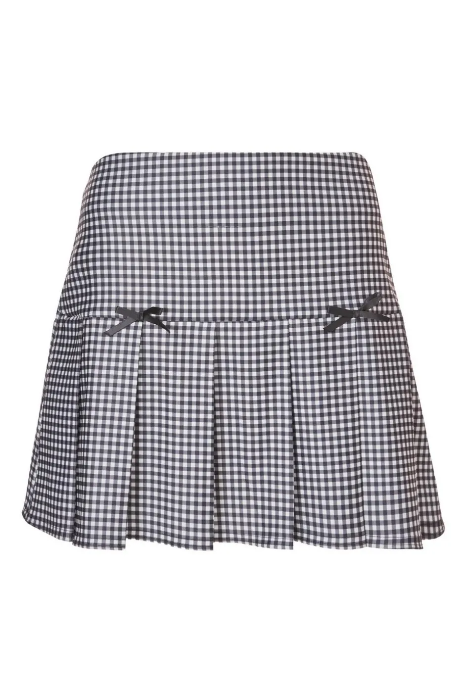 Quiz Black Gingham Pleated Skirt