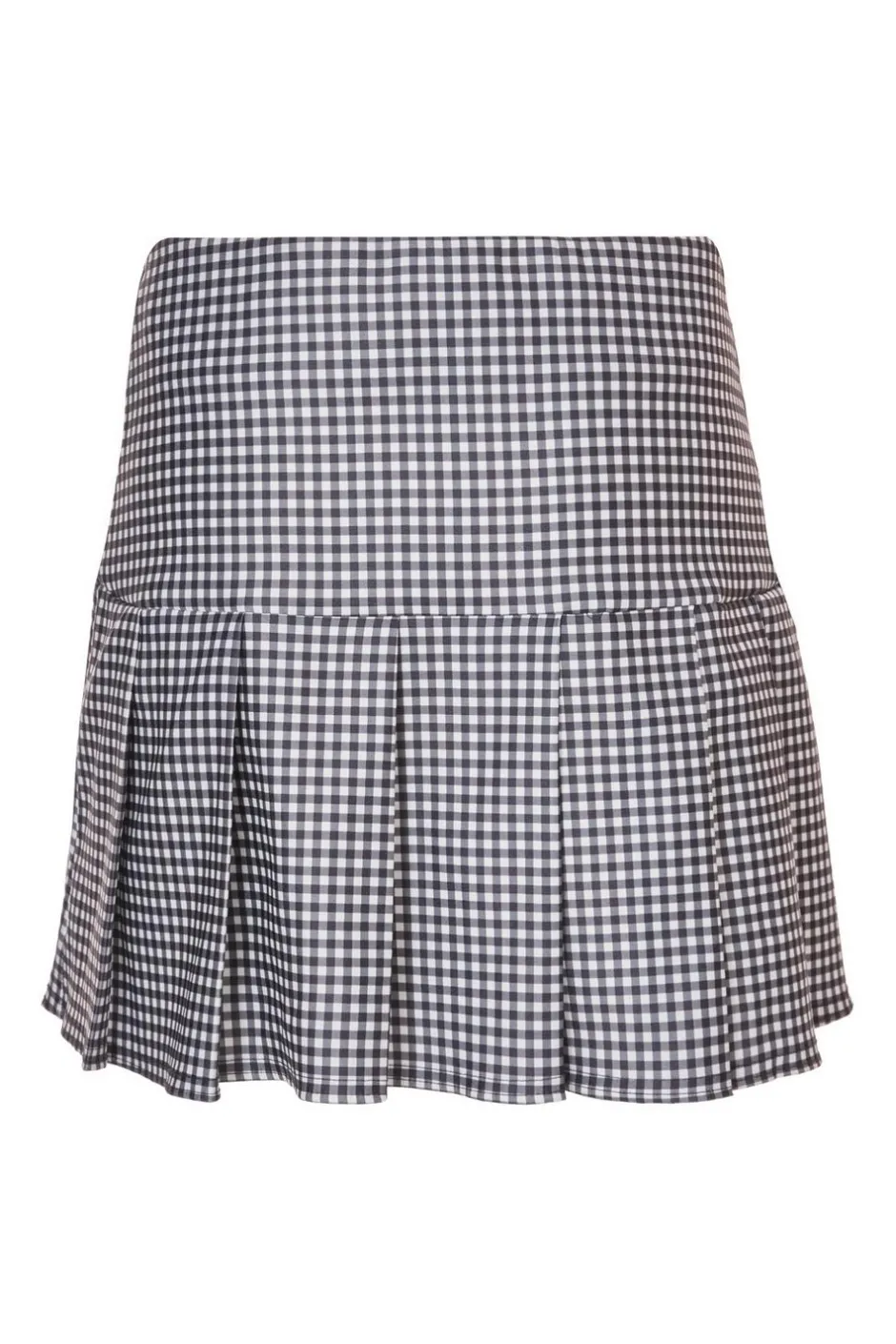 Quiz Black Gingham Pleated Skirt