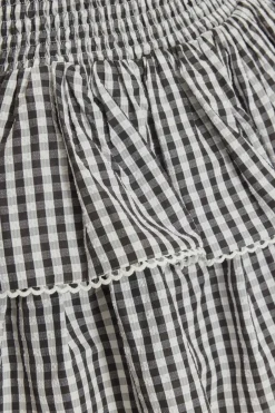 Quiz Black Gingham Tiered Mini Skirt Sale