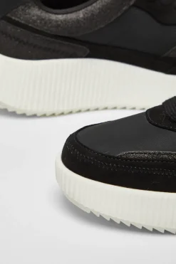 Quiz Black Glitter Chunky Trainers Hot