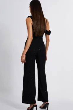 Quiz Black Glitter Cowl Neck Jumpsuit Best