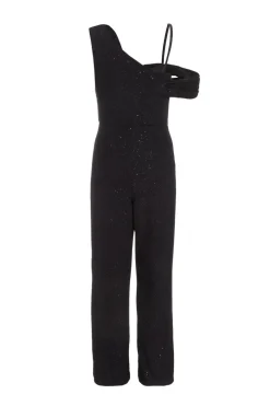 Quiz Black Glitter Cowl Neck Jumpsuit Best