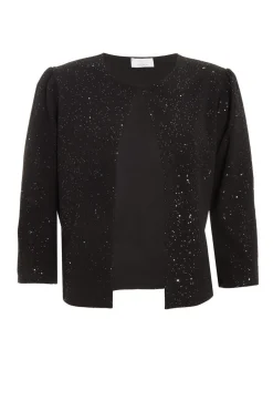 Quiz Black Glitter Cropped Jacket Outlet