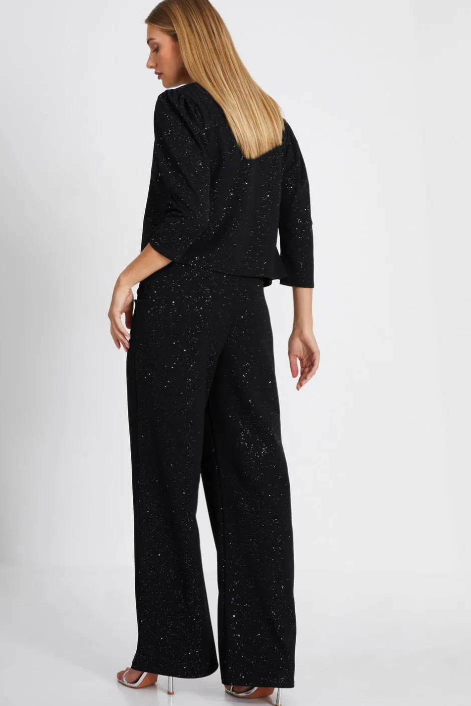 Quiz Black Glitter Cropped Jacket Outlet