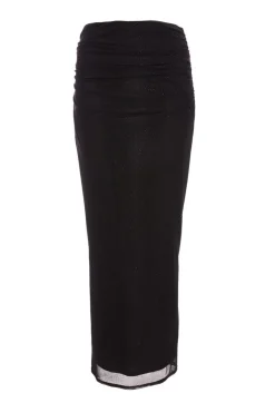 Quiz Glitter Mesh Midaxi Skirt Black Best